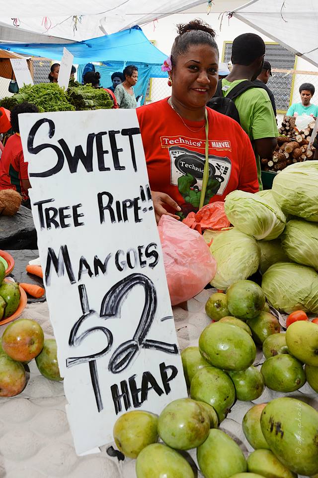 The Suva Municipal market brims with local produce. 