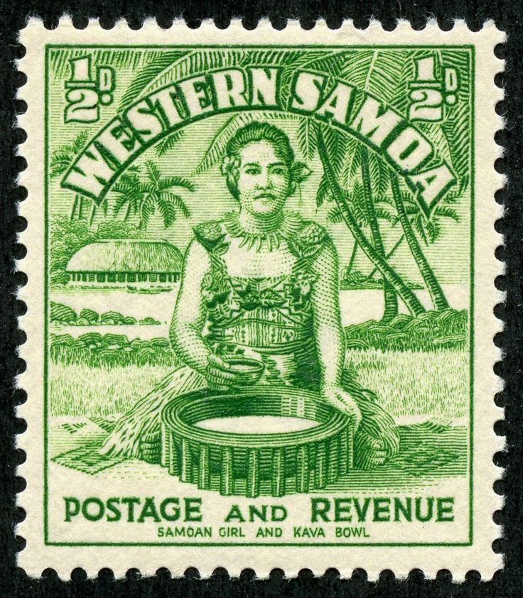Western Samoa Postage Stamp with kava bowl
