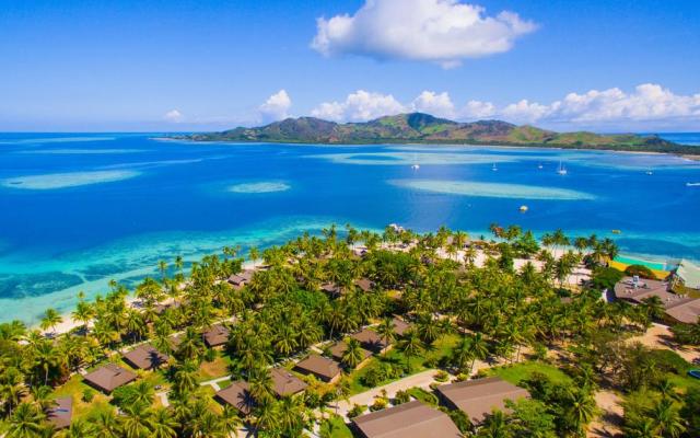 Aerial of of the Resort Courtesy of Plantation Island Resort - Fiji Surf Resorts