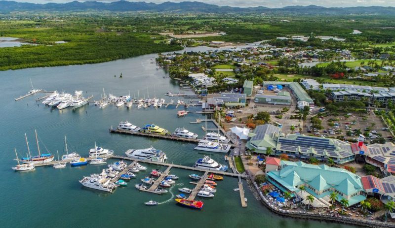 Port Denarau has a sparkling marina with restaurants, fishing boats and high speed ferries 