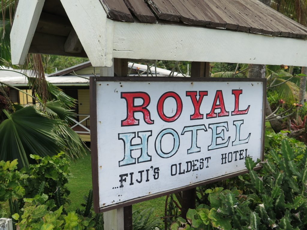 The Royal Hotel Sign in Levuka, Fiji