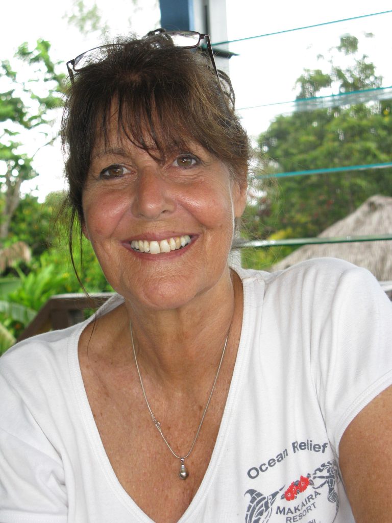 Big smile from Roberta Davis, Taveuni, owner of Makaira Resort