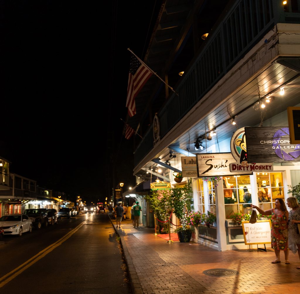 Downtown Lahaina-sort of a Disneyland experience--not authentic