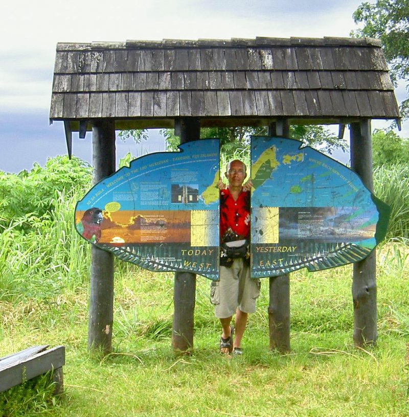 You can visit the site of the 180th meridian in Taveuni
